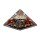Blume des Lebens Chakra Pyramide mit Kristallspitze -- 7x7x6cm