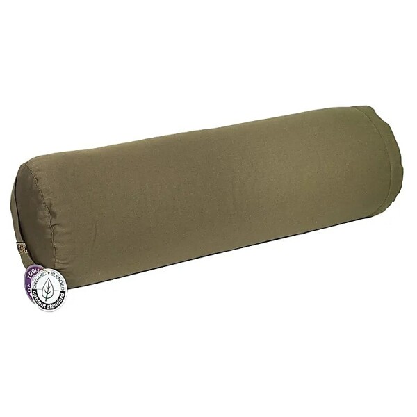 Bolster rund olivgrün Baumwolle BIO (OCS) -- 60x16 cm; ±2300 g