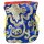 Brokat Beutel blau mit rotem Futterstoff -- 10X14 cm