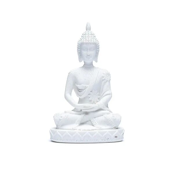 Buddha in Meditationshaltung weiß -- 5x8 cm