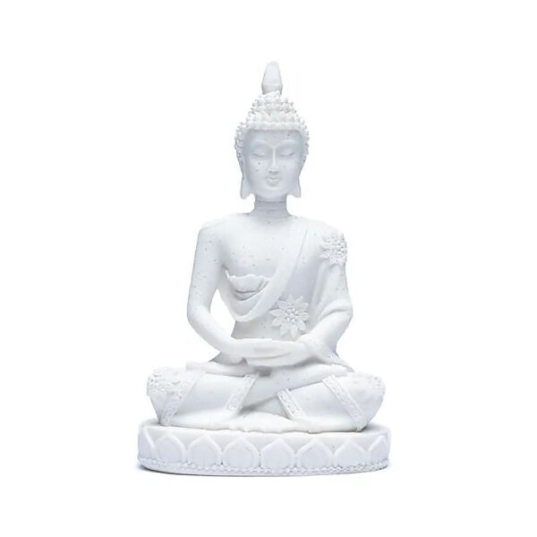 Buddha in Meditationshaltung weiß -- 6x11cm