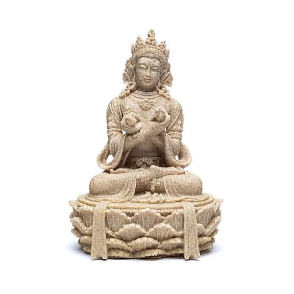 Buddha mit Dorje und Glocke sandfarben -- 11x17cm