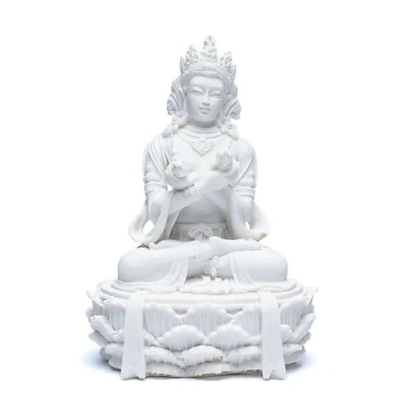 Buddha mit Dorje und Glocke weiß -- 11x17cm