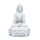 Buddha mit Dorje und Glocke wei&szlig; -- 11x17cm