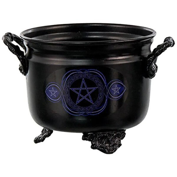 Cauldron (Hexenkessel) blaues Pentagram -- 10x8 cm