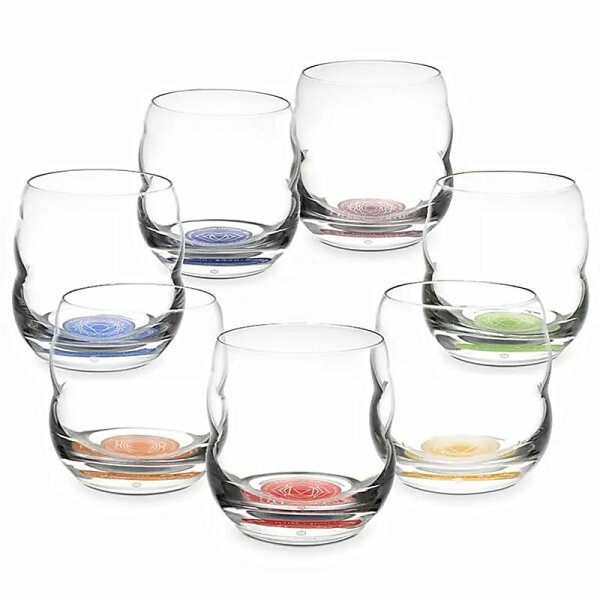 Chakra Gläser SET Nature design -- 7x250 ml