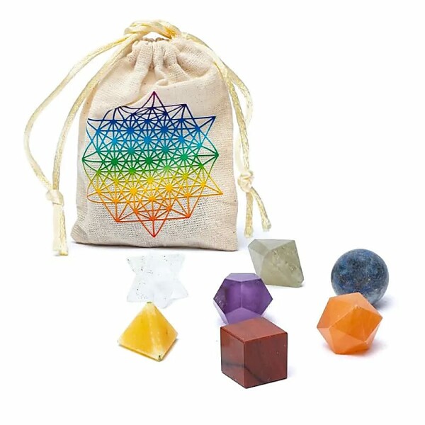 Chakra Heilige Geometrie 7-teiliges Set -- ±6,7x9cm