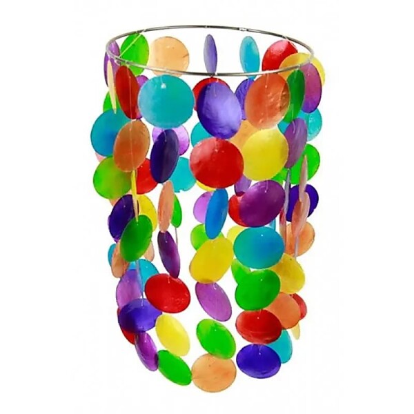 Chakra Windspiel mehrfarbig Capizmuschel groß -- 35 cm