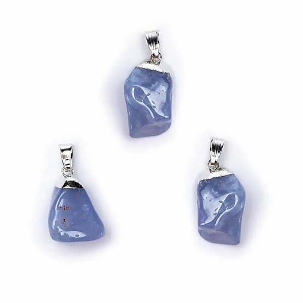 Chalcedon Edelstein Anhänger Öse galvanisiert --  ±1-2.5cm