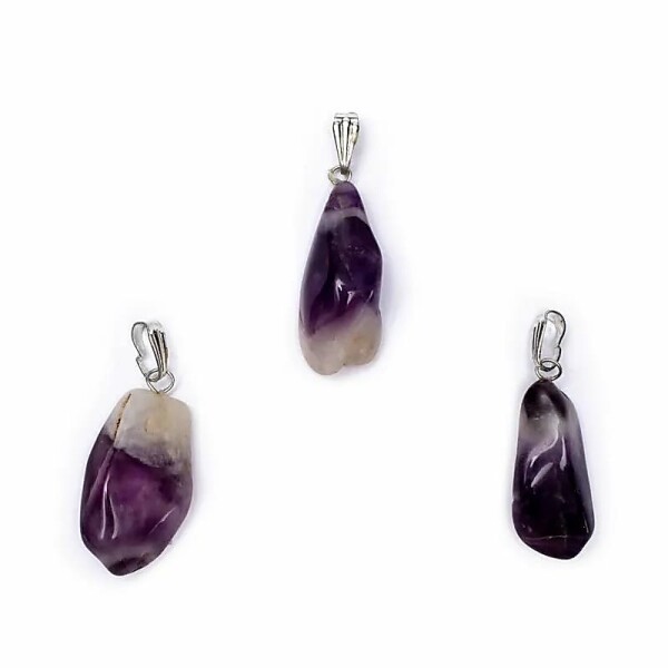 Chevron Amethyst Edelstein Anhänger Öse eingesteckt -- ±2-3 cm