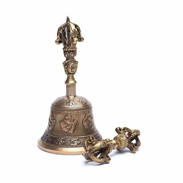 Dorje & Glocke mit Ganesh und OM Größe M -- 8 x 15,7 cm