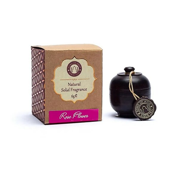 Duftcreme Rose im Rosenholzgefäß -- 6g