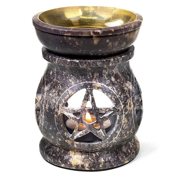 Duftlampe Pentagramm Speckstein -- 11x9 cm