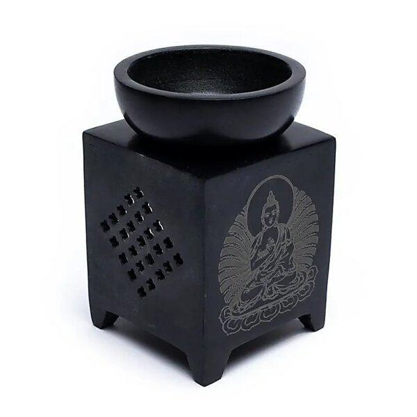 Duftlampe Speckstein Buddha -- 11 cm