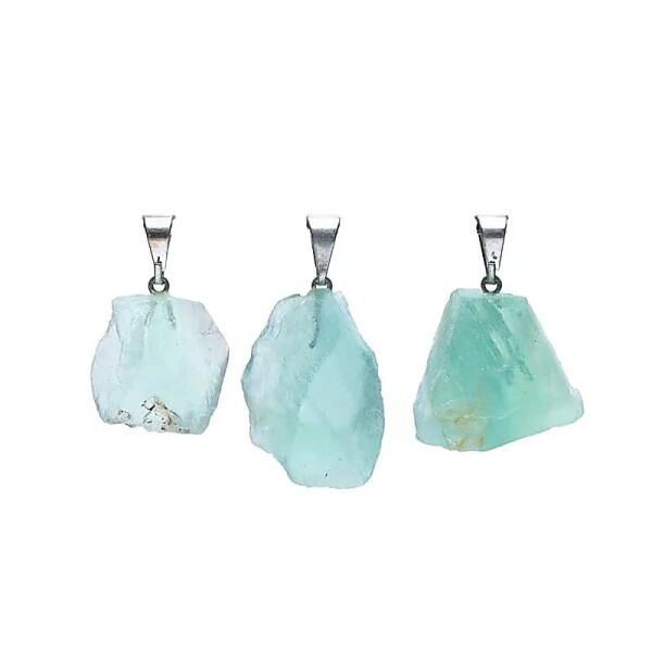 Edelstein Anhänger grüner Fluorit roh -- ±2,5 cm