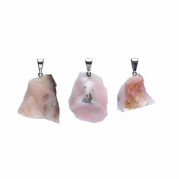 Edelstein Anhänger rosa Opal roh -- ±2 cm