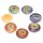 Edelstein SET mit 7 Chakra Symbolsteinen (rund) -- &plusmn; 3 cm
