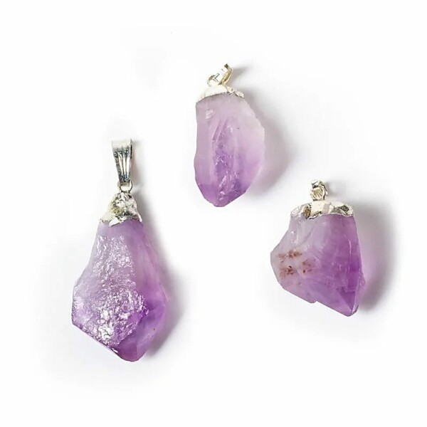 Edelsteinanhänger Amethyst Spitzen roh -- ±3cm