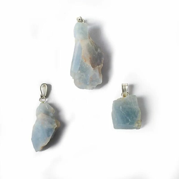 Edelsteinanhänger Blauer Calcit roh -- ±2.5cm
