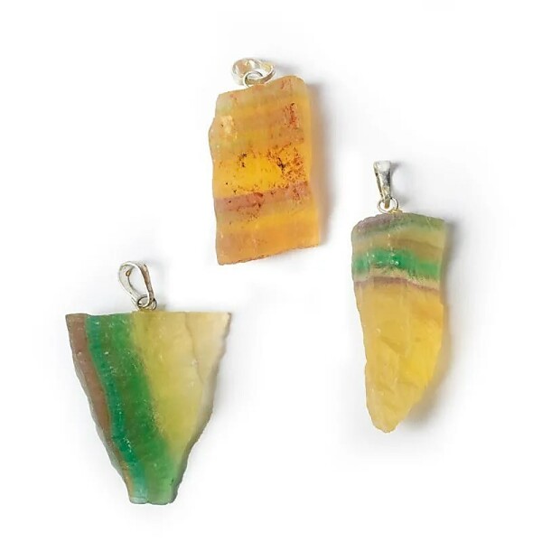 Edelsteinanhänger Fluorit roh -- ±2.5-4cm