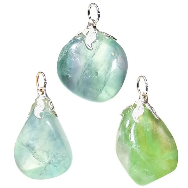 Edelsteinanhänger Grüner Fluorit --±1.5-3cm