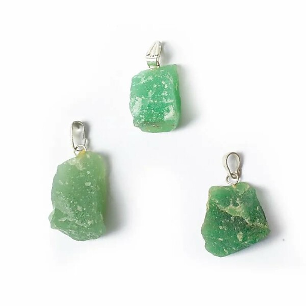 Edelsteinanhänger Grüner Quartz roh -- ±3.5cm