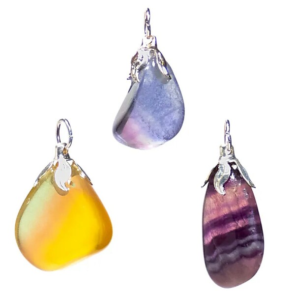 Edelsteinanhänger Regenbogen-Fluorit -- ±1.5-3cm