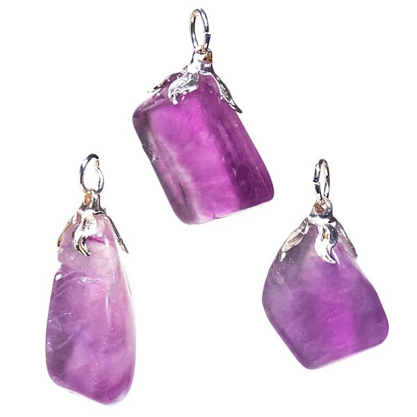 Edelsteinanhänger Violetter Fluorit -- ±1.5-3cm