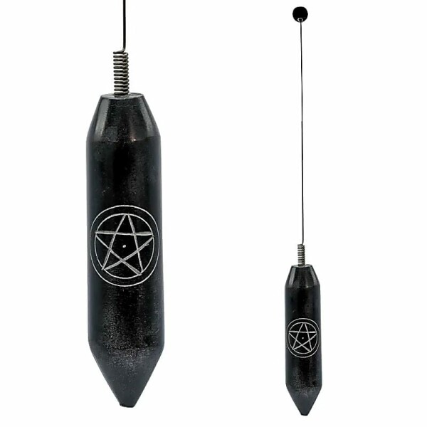 Einhandrute Stahl mit Pentagramm -- 29 cm