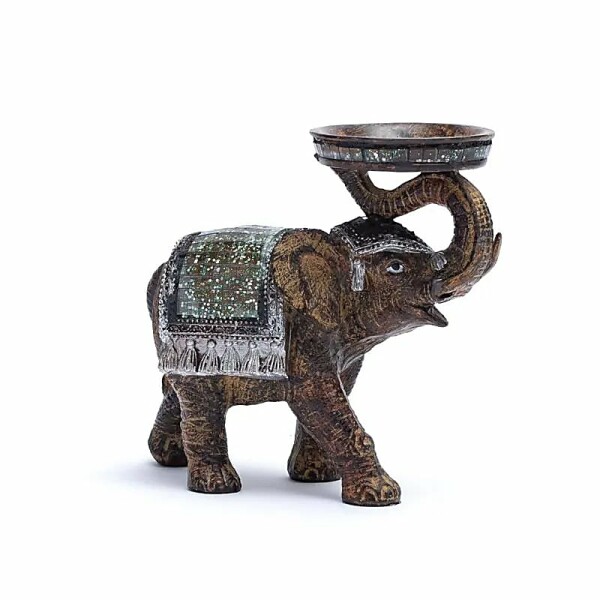 Elefant mit Kerzenhalter -- 14x16x6 cm