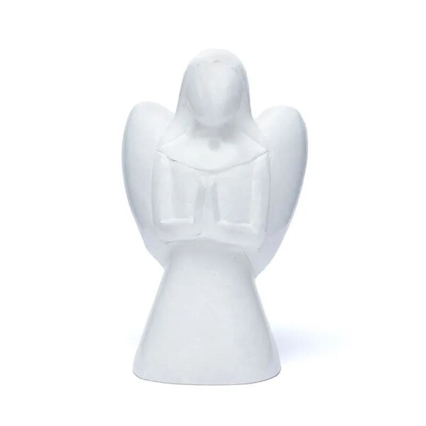 Engel Statuette Marmor weiß -- 552 g; ±13.5 cm