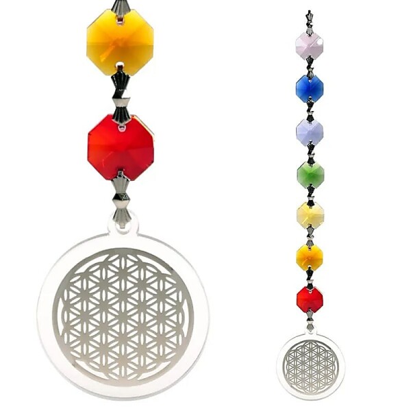 Feng Shui Blume des Lebens silberfarbig -- 20 cm