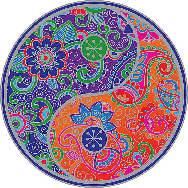 Fensterbild Yin Yang Mandala -- 13,5cm