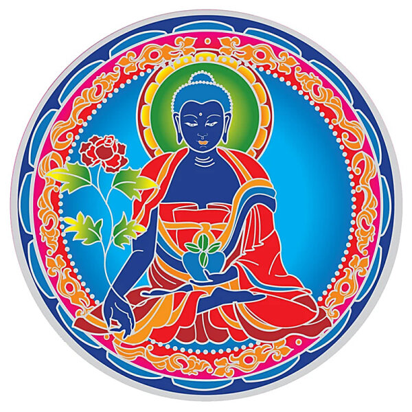Fenstersticker Medizin Buddha Mandala -- 15cm