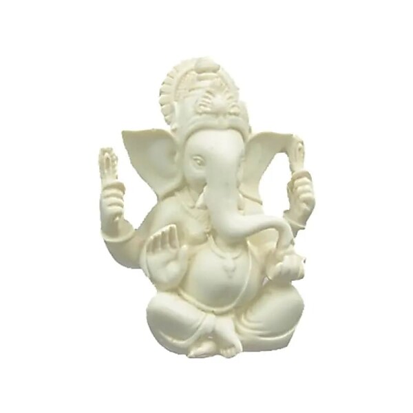 Ganesh Bild weiß -- 11 cm