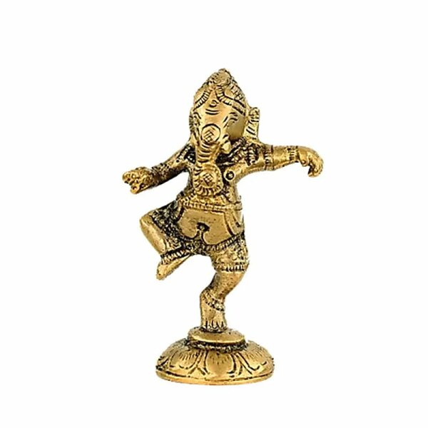 Ganesh tanzend aus Messing -- 178 g; 10 cm