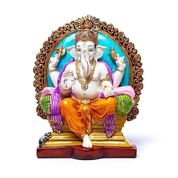 Ganesha auf einem Thron -- 28x23cm
