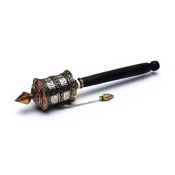 Gebetsmühle Om Mani Padme Hum Handmodell -- 21.5 cm