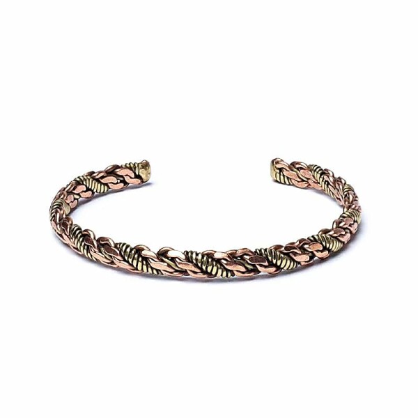 Gedrehtes Armband bronze/goldfarben dreifach Twist -- 6.5cm