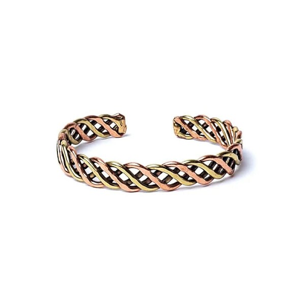 Geflochtenes Armband Farbe Bronze/Gold -- ±6,5cm