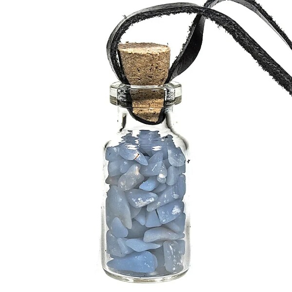Geschenkflasche aus Glas mit Schnur Angelit -- 3.6cm