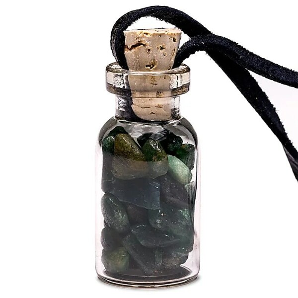 Geschenkflasche aus Glas mit Schnur Aventurin -- 3.6 cm