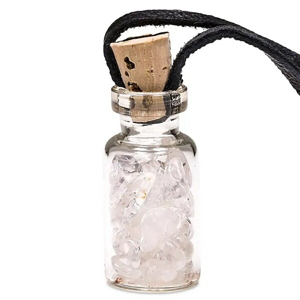 Geschenkflasche aus Glas mit Schnur Bergkristall -- 3.6 cm