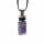 Geschenkflasche aus Glas und Kordel mit Amethyst und Lotos -- 3,6cm