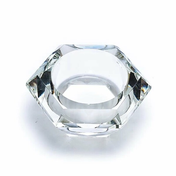 Gläserner Teelichthalter Diamant -- 7x3.5cm