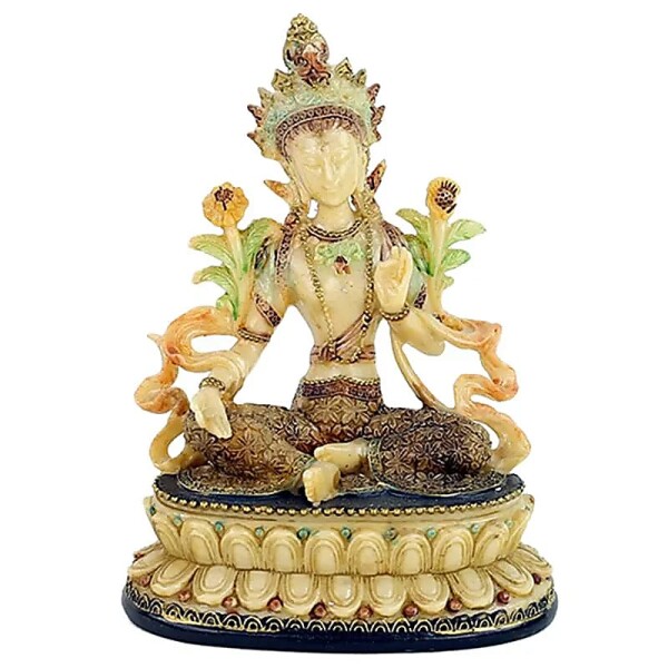 Grüne Tara, weiblicher Buddha -- 480 g; 13x9x17 cm