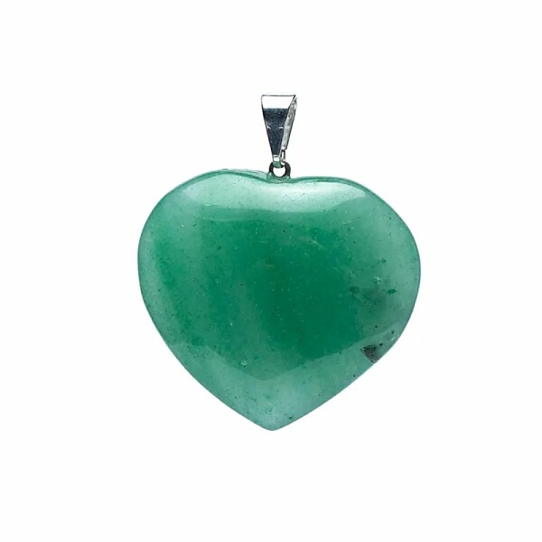 Grüner Quarz Edelstein-Anhänger in Herzform -- ±2–3 cm