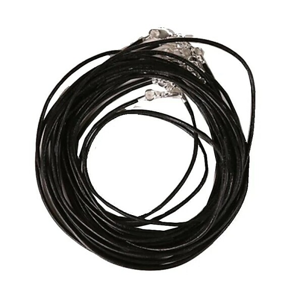 Halskette Leder mit Karabinerverschluss schwarz -- 45 cm
