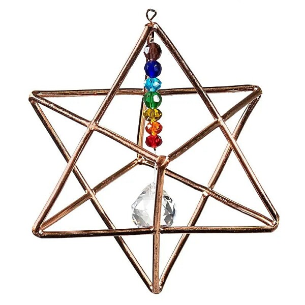 Hängende Merkaba mit Chakra-Kristall
