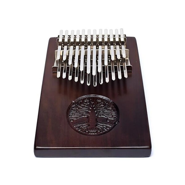 Hluru Kalimba 24 Tasten Nussbaum mit Baum des Lebens -- 20x14cm